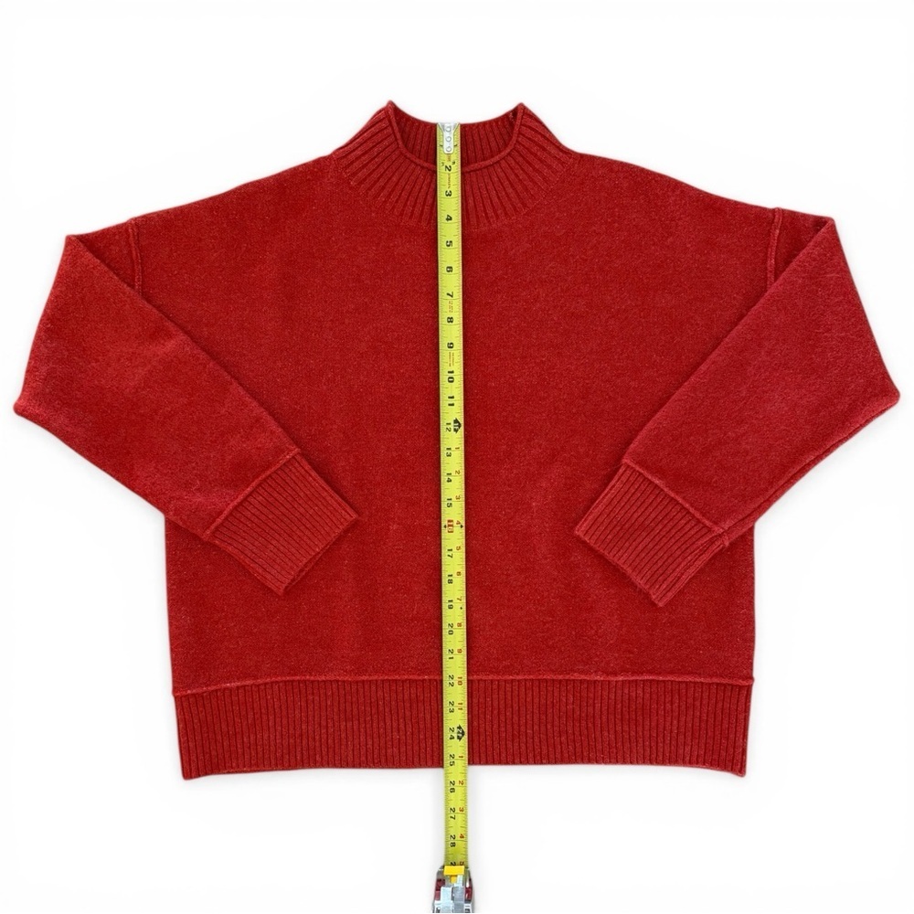 Universal Thread Mock Neck Sweater Rust Orange Size Large Oversized Ribbed Knit - Picture 5 of 8